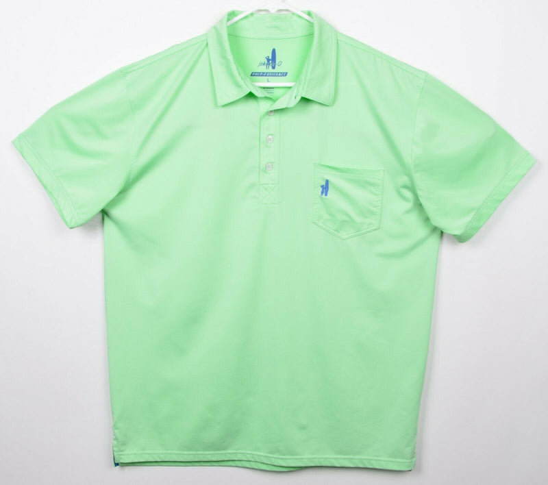 Johnnie-O Prep-Formance Men's Sz Large Solid Mint Green Pocket Golf Polo Shirt