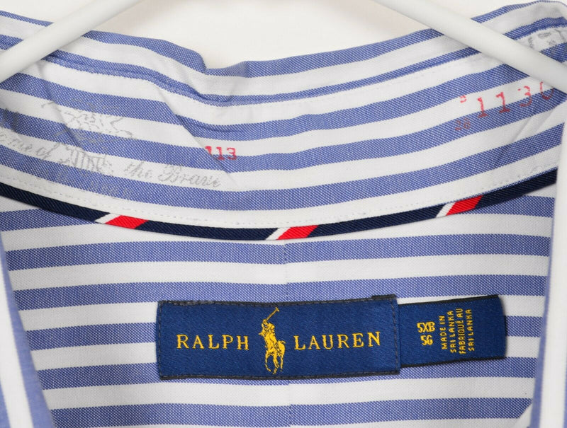 Polo Ralph Lauren Men's 5XB (5XL Big) Blue White Striped Button-Down Shirt