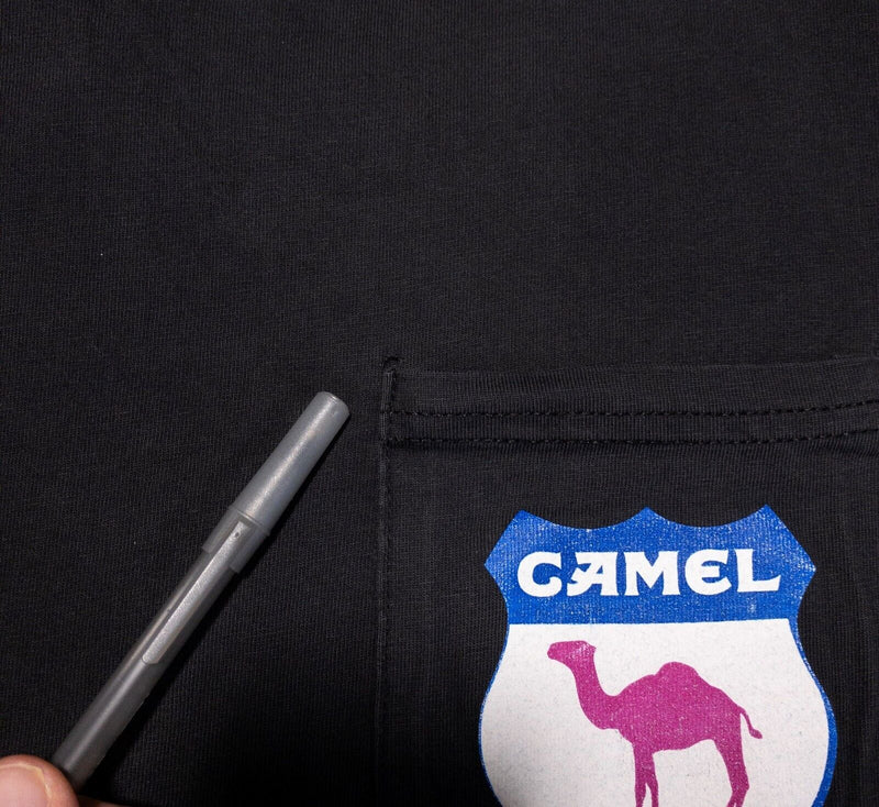 Camel T-Shirt Vintage XL Men's Joe Camel Car Pocket Tee Black Cigarettes Promo