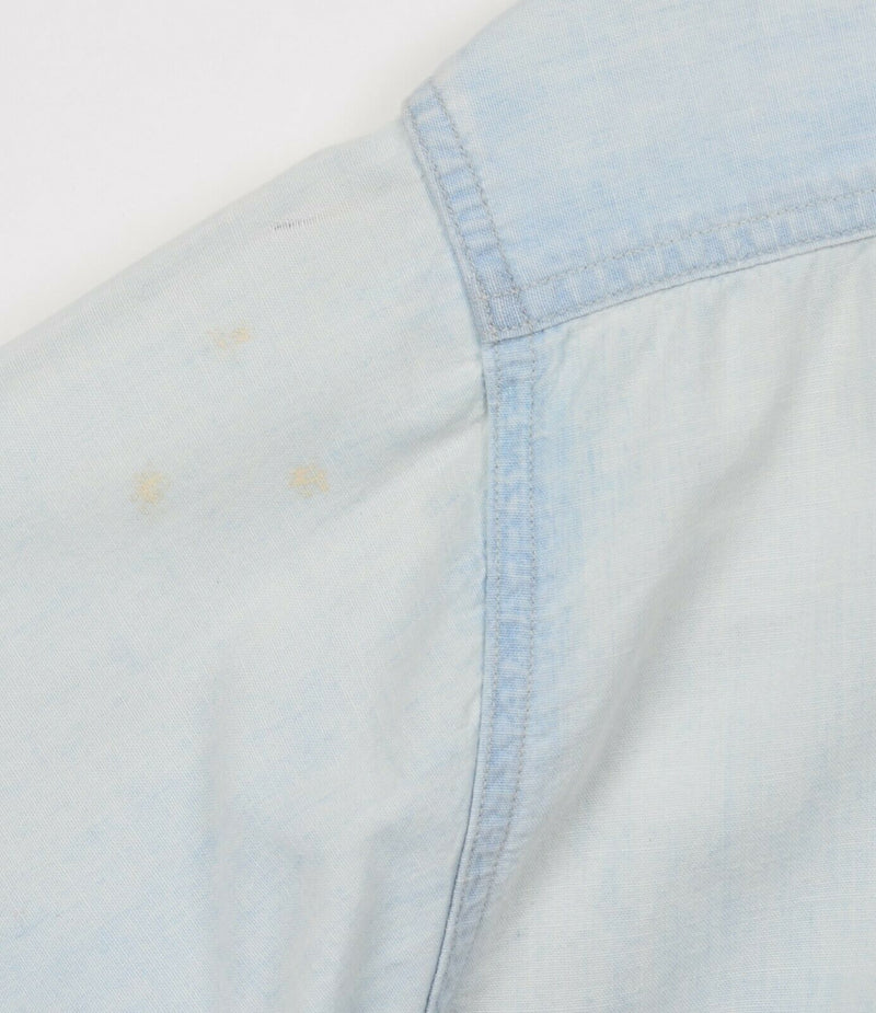 Levi’s Vintage Reproduction Men's Sz Large LVC Denim Distressed Worn Work Shirt