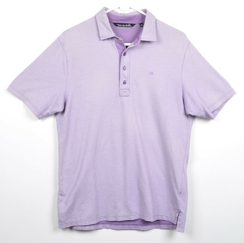 Travis Mathew Men's Medium Heather Purple Logo Performance Golf Polo Shirt