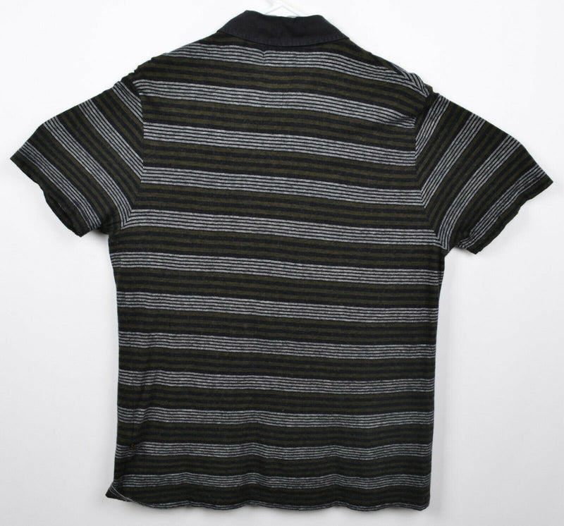 Billy Reid Men's Sz Large Cotton Cashmere Blend Striped Polo Shirt
