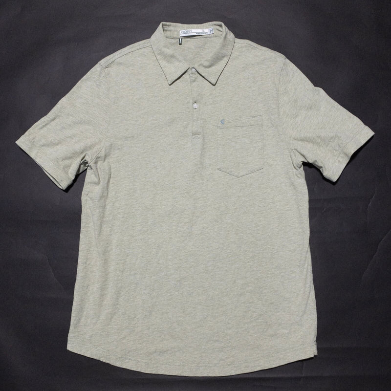 Criquet Polo Shirt Men's Medium Heather Light Green Pocket Casual Golf Soft