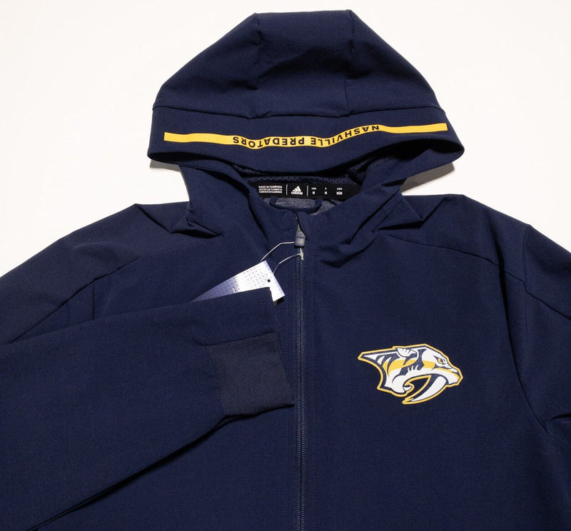 Nashville Predators Jacket Men's Medium Adidas Full Zip Hoodie NHL Hockey Blue