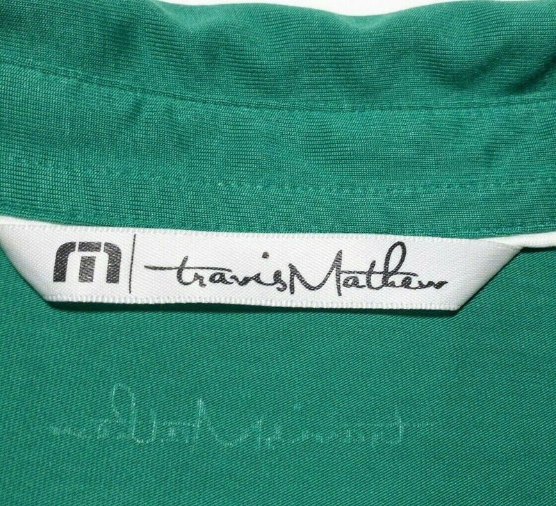 Travis Mathew Polo XXL Men's Golf Shirt Solid Green Pocket Pima Cotton Blend