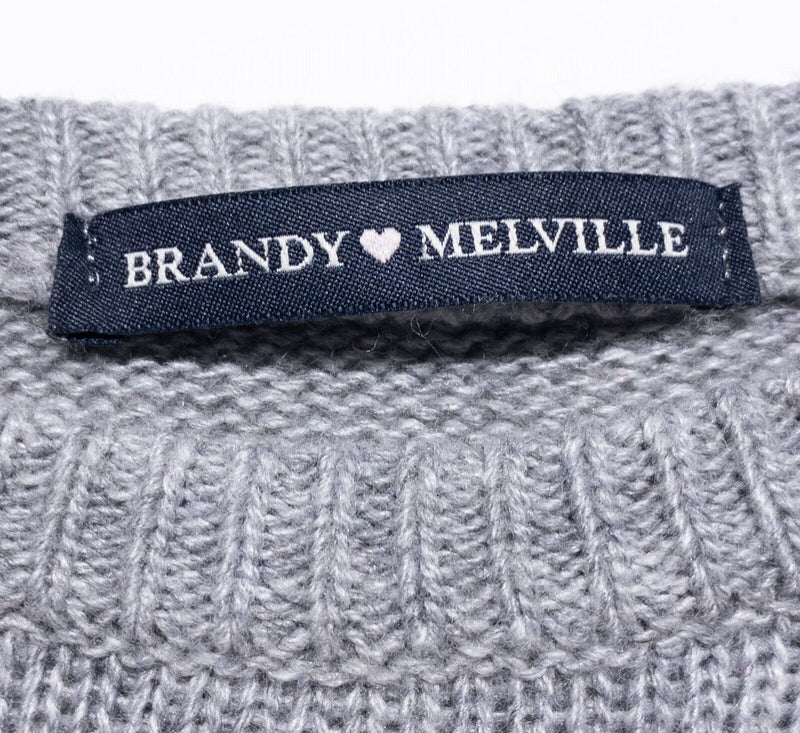 Brandy Melville Sweater Women's One Size (M) Pullover Wool Cashmere Gray Stripe