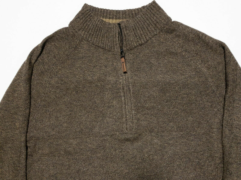 Smartwool Men's XL Merino Wool Blend Brown Knit 1/4 Zip Pullover Sweater