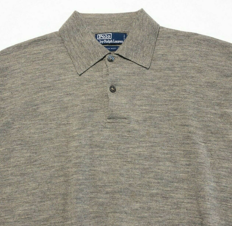 Polo Ralph Lauren Wool Collared Sweater Long Sleeve Italy Gray Men's Large