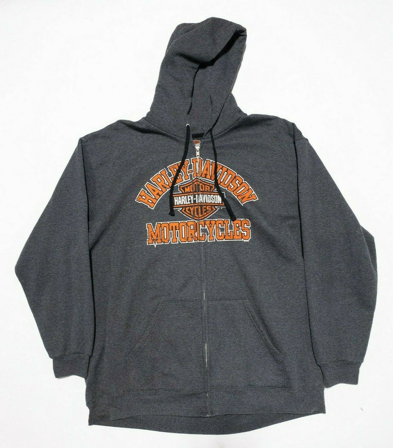 Harley-Davidson Motorcycle Full Zip Hoodie Sweatshirt Gray Milwaukee Men's XL