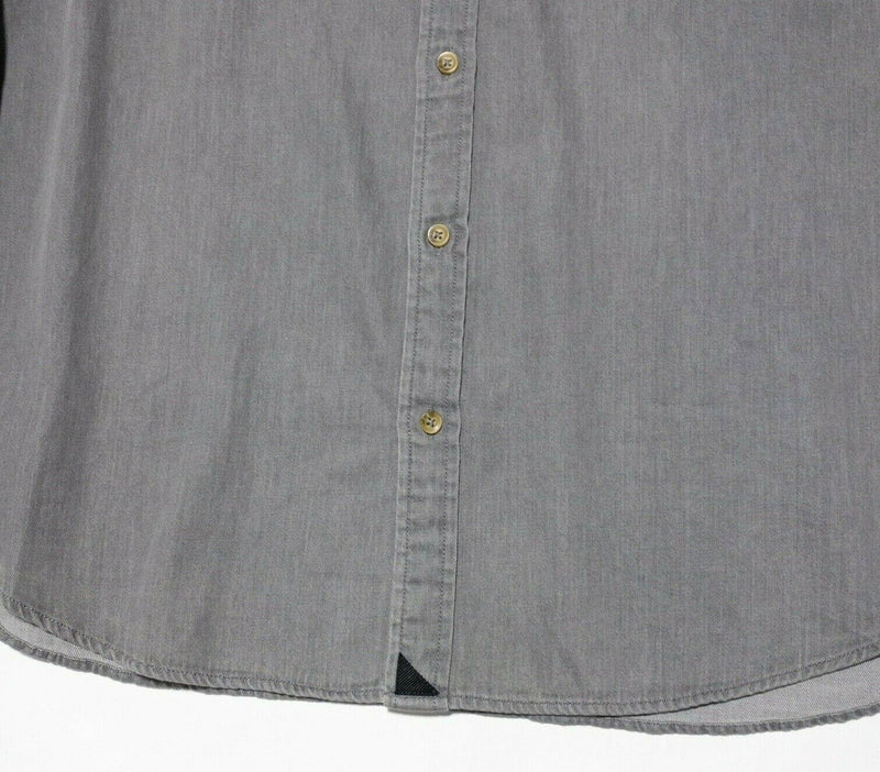 UNTUCKit Men's Shirt XL Long Sleeve Gray Button-Front Nero Grigio