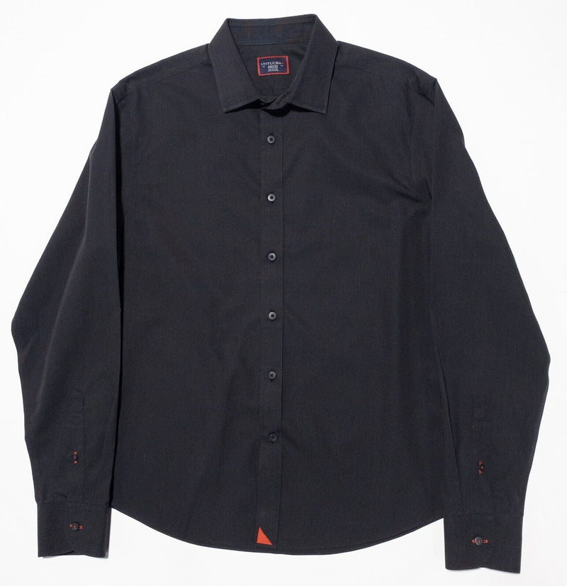 UNTUCKit Medium Men's Shirt Solid Black Wrinkle Free Long Sleeve Button-Front