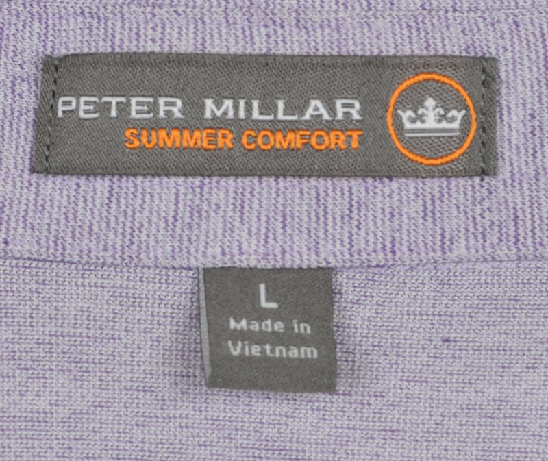 Peter Millar Men's Sz Large Summer Comfort Heather Purple Golf Polo Shirt