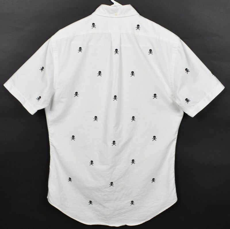 Polo Ralph Lauren Men's Medium Slim Fit Crossbones White Button-Down Shirt