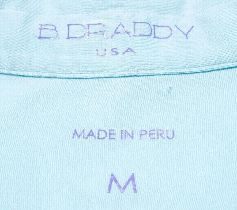 B. Draddy Polo Shirt Medium Men's Light Blue Golf Stretch Casual Short Sleeve