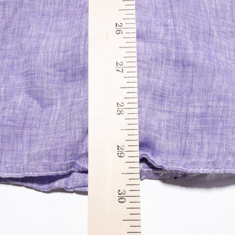 Frank & Eileen Linen Shirt Women's Large Solid Purple Long Sleeve STAINS