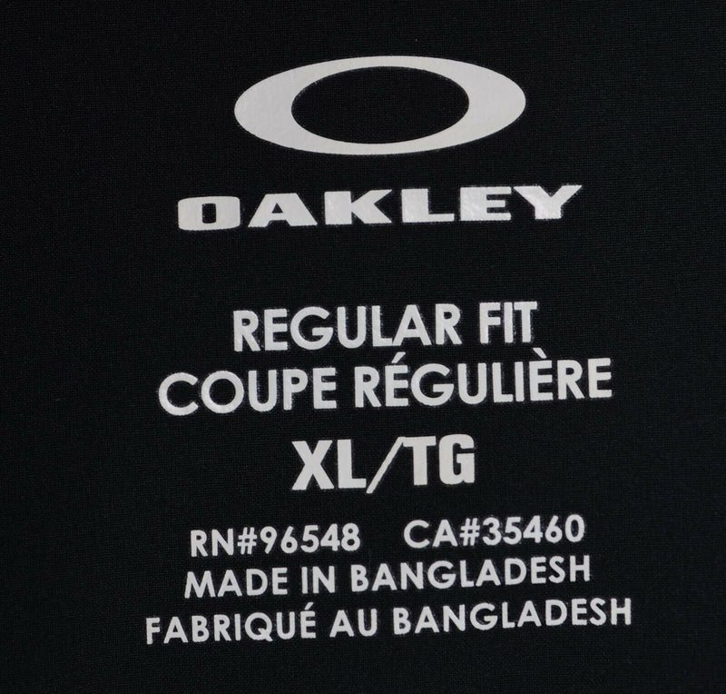 Oakley Men's Sz XL Regular Fit Black Stretch Button-Front Long Sleeve Shirt