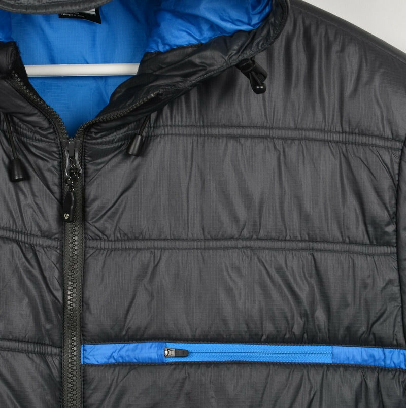 Bontrager Trek Men's XL Amundsen Jacket Gray Blue Hooded Cycling Puffer Jacket