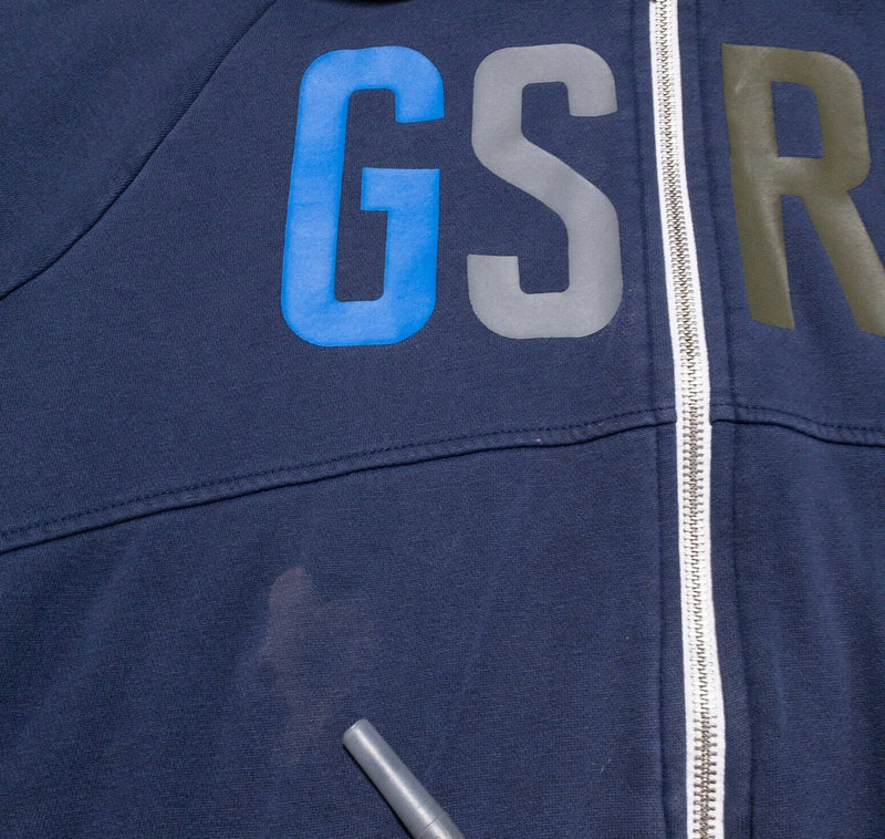 G-Star Raw Hoodie Men's 2XL Full Zip Sweatshirt Blue GSRD Fleece