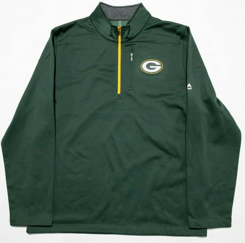 Green Bay Packers Men's Large Majestic Coolbase Green Wicking 1/4 Zip Jacket