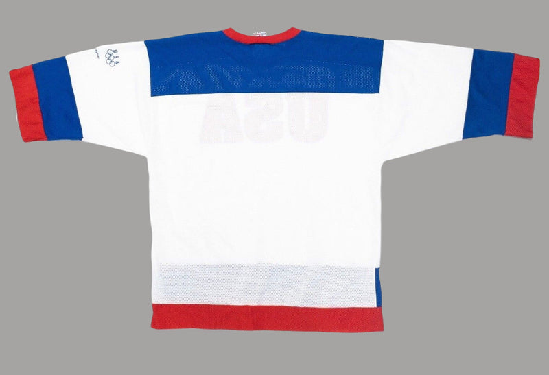 Team USA Hockey Jersey XL Men's Logo Athletic Vintage 90s USA White Red Blue