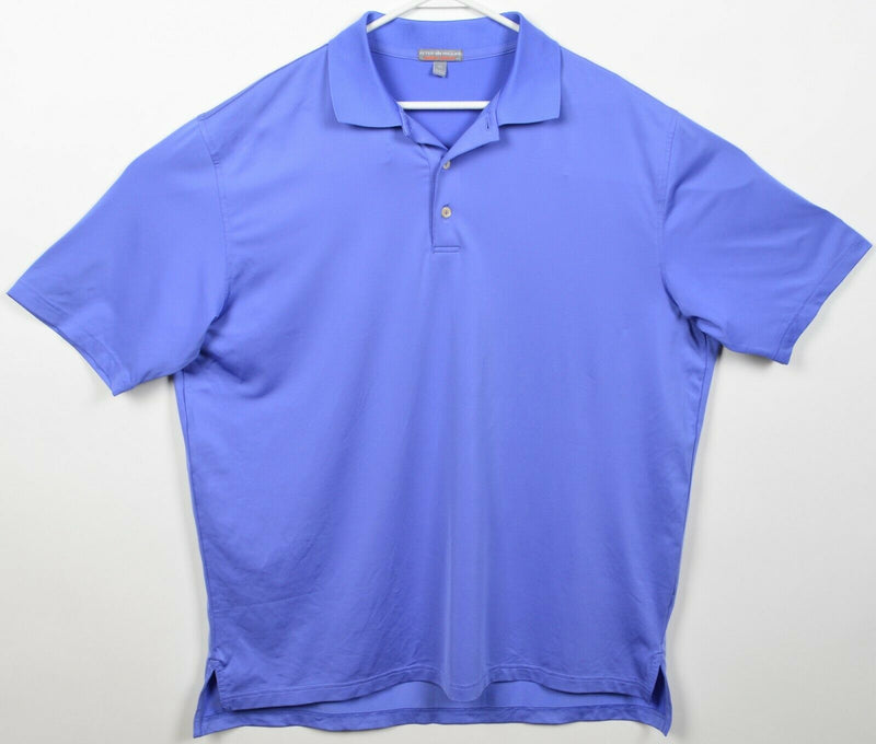 Peter Millar Summer Comfort Men's XL Solid Purple/Blue Wicking Golf Polo Shirt