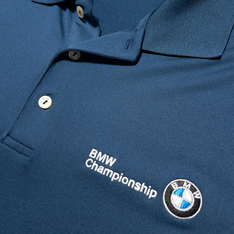 BMW Champions Men's Fits XL Peter Millar Summer Comfort Golf Polo Blue Wicking