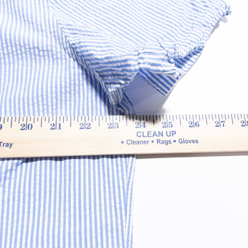 Polo Ralph Lauren Seersucker Shirt Mens XL Button-Down Blue White Striped Preppy