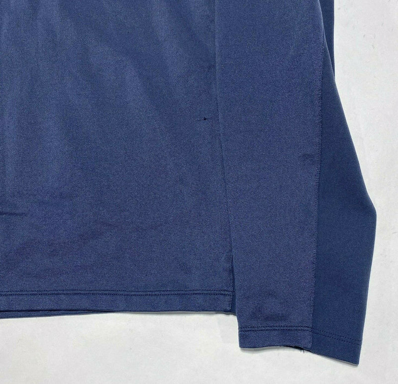 Greyson Men's Medium Solid Navy Blue 1/4 Zip Nylon Blend Wicking Golf Jacket