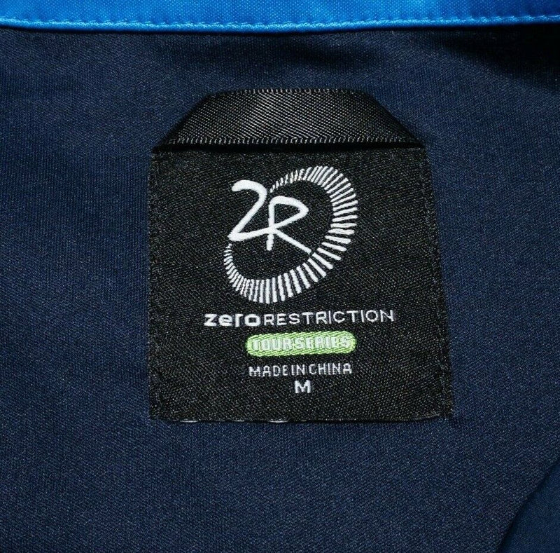 Zero Restriction Jacket Men's Medium Tour Series 1/4 Zip Jacket Wind Rain Navy