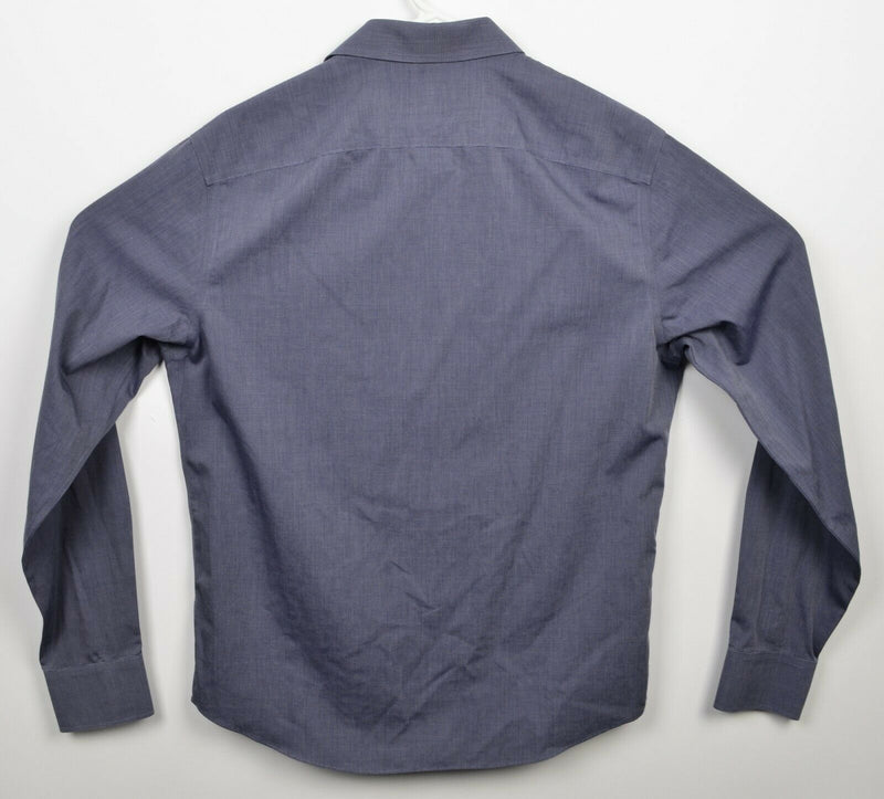UNTUCKit Wrinkle-Free Men's Medium Slim Fit Solid Navy Blue Orville Button Shirt