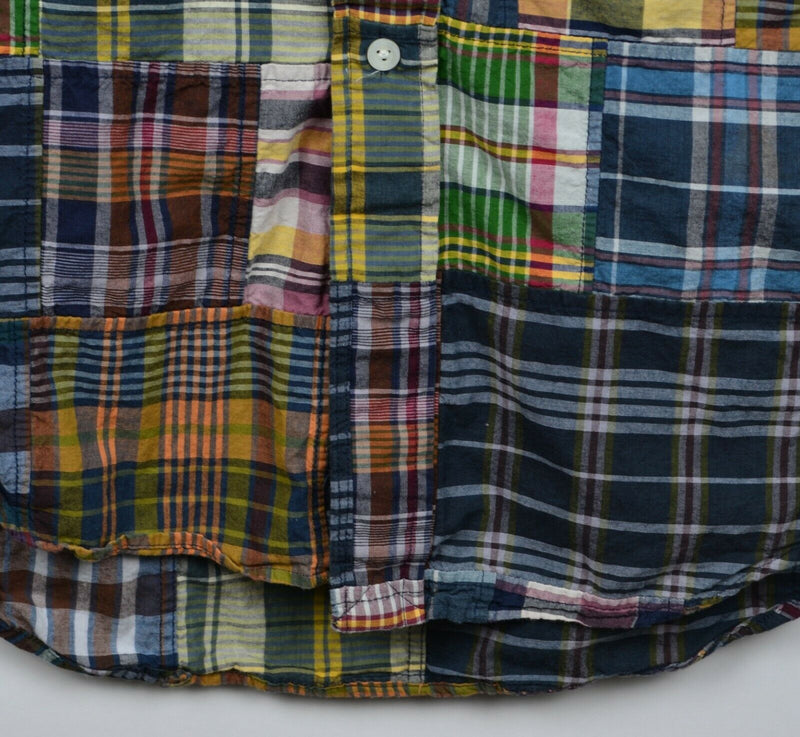 Polo Ralph Lauren Men's Sz Large Classic Fit Patchwork Madras Plaid S/S Shirt