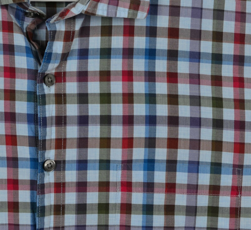 Rodd & Gunn Men's Sz Large Sport Fit Blue Red Plaid Check Long Sleeve Shirt
