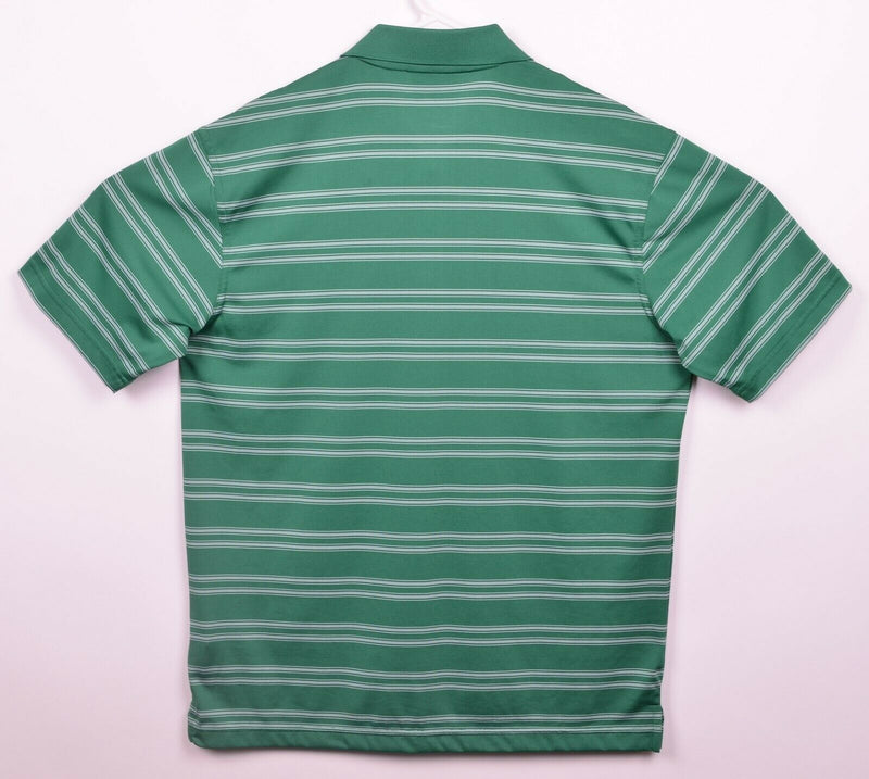 Masters Performance Men's Medium Green Striped Wicking Augusta Golf Polo Shirt