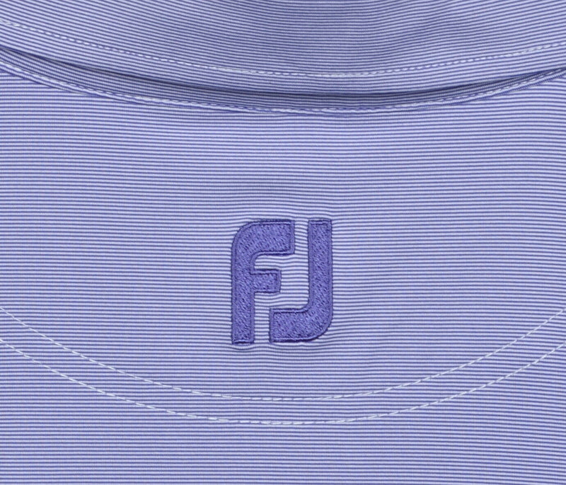 FootJoy Men's Large Purple Micro-Striped FJ Golf Wicking Golf Polo Shirt