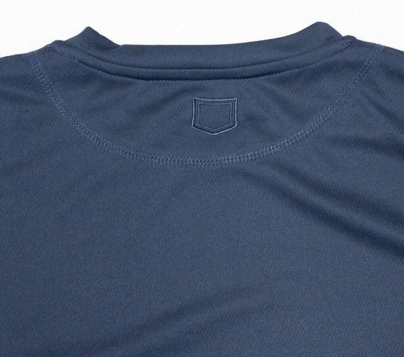 SCOTTeVEST T-Shirt Men's Large TEC Tech Enabled Blue Zipped Pocket Crew Neck