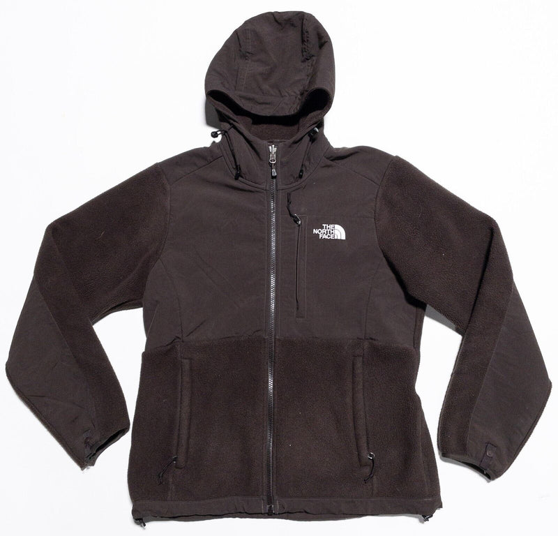 The North Face Denali Jacket Women's Small Hooded Full Zip Polartec Dark Brown