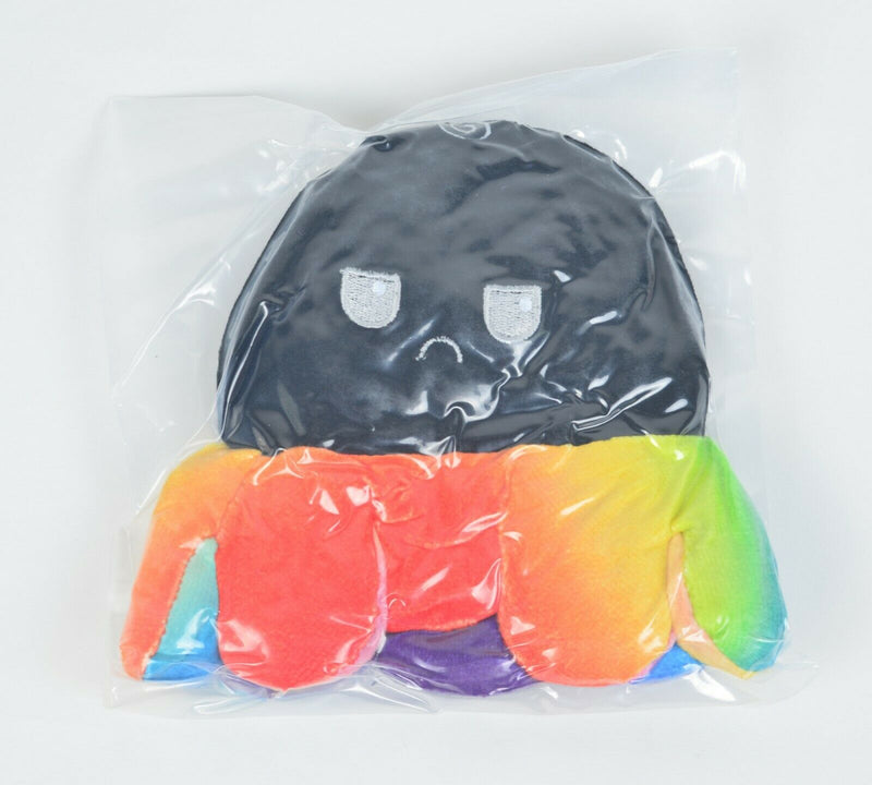 Reversible Mood Octopus Black White Rainbow Legs Flip Plush Stuffed Toy Soft