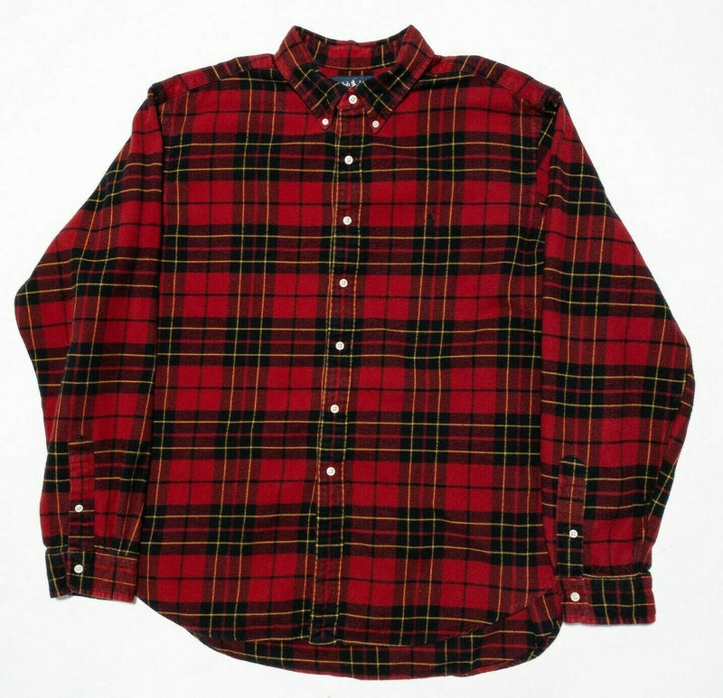 Polo Ralph Lauren Flannel XXL Classic Fit Men's Shirt Red Plaid Button-Down 2XL