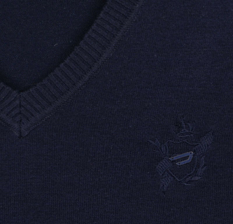 Diesel Men's 2XL Navy Blue V-Neck Cotton Elastane Pullover Lightweight Sweater