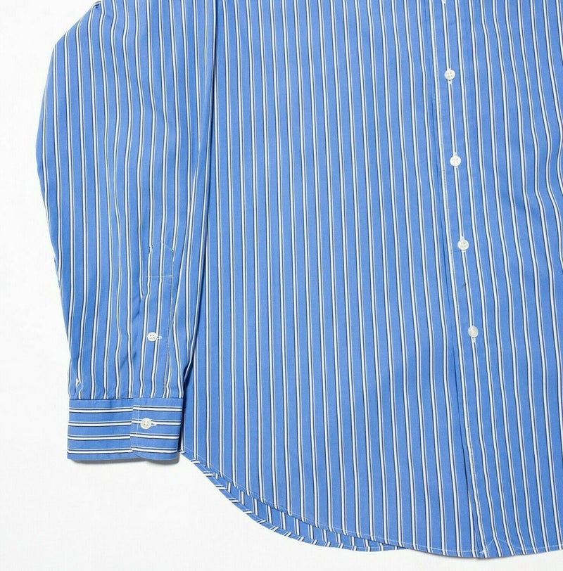 Polo Ralph Lauren Men's XXL 2XL Classic Fit Long Sleeve Button-Down Blue Striped