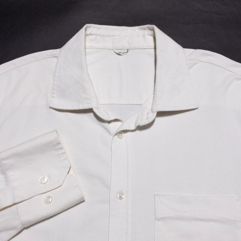 Kit & Ace Shirt Men's Fits S/M Technical Cashmere White Ivory Button-Front