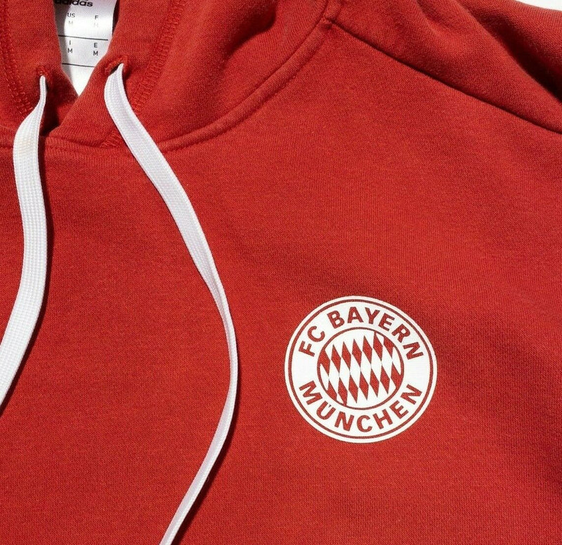 Bayern Munich Men's Medium Adidas Red Spell Out Logo Sleeve Pullover Hoodie