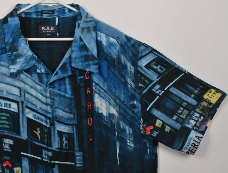 KAD Clothing Men's 2XL Street Scene All Over Polyester Hawaiian Y2K Camp Shirt