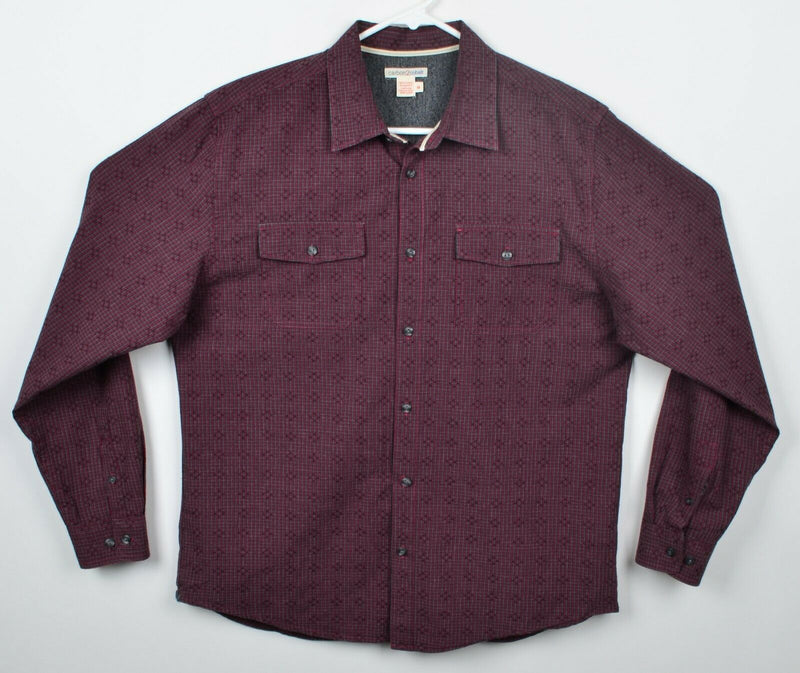 Carbon 2 Cobalt Men's Sz Medium Flip Cuff Red Plaid Check Geometric Shirt