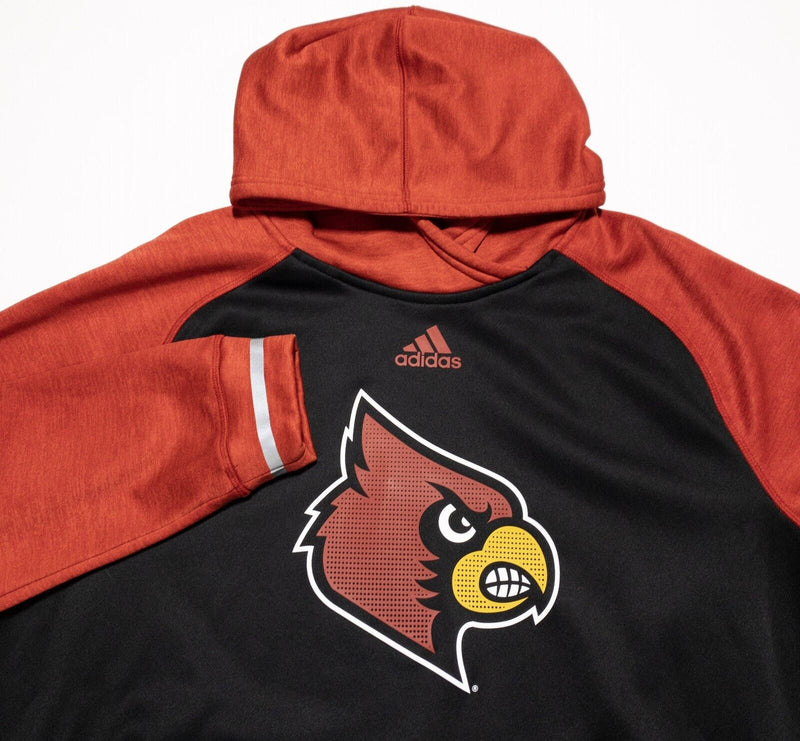Louisville Cardinals Hoodie Men's 2XL Adidas Red Pullover Sweatshirt Team Issue