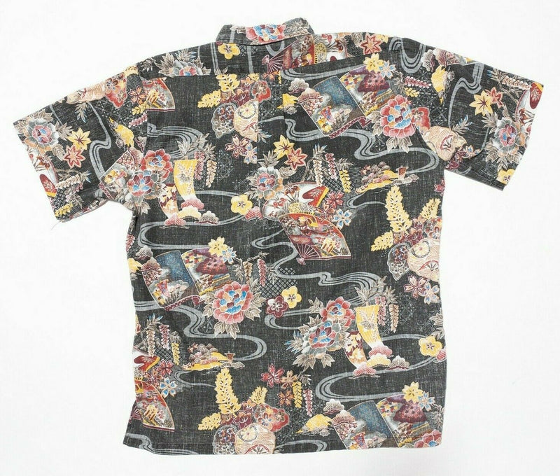 Reyn Spooner Medium Hawaiian Shirt Popover Reverse Print Floral Oriental