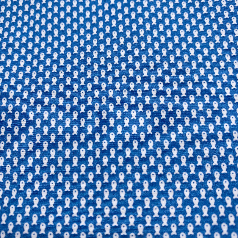 Frank & Eileen Barry Shirt Womens XL Fish Pattern Blue Long Sleeve Button-Up USA