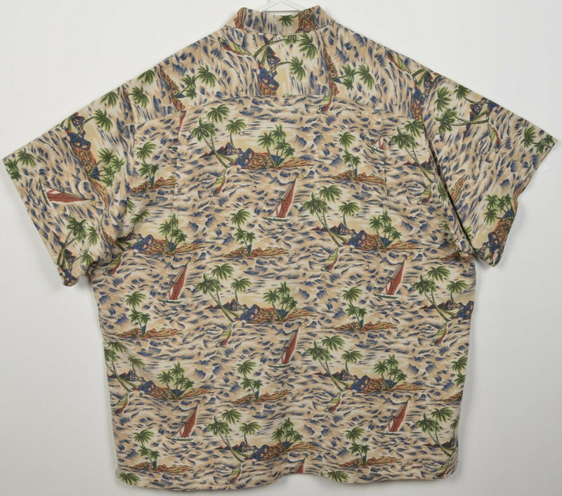 GANT Men's XL Linen Rayon Blend Tropical Animal Island Print Lounge Shirt