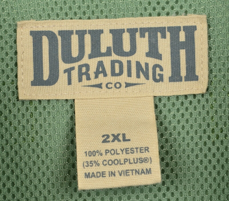 Duluth Trading Co. Men's 2XL Vented CoolPlus Green Fishing Long Sleeve Shirt