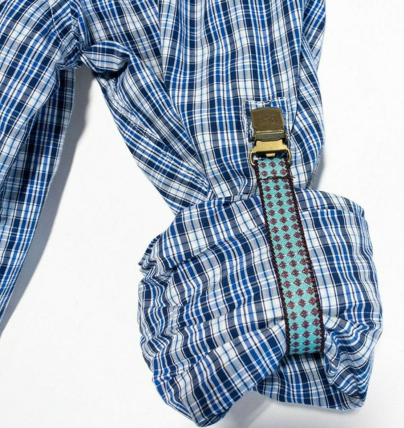 Scotch & Soda Amsterdam Couture Roll Tab Sleeve Shirt Blue Plaid Men's Medium